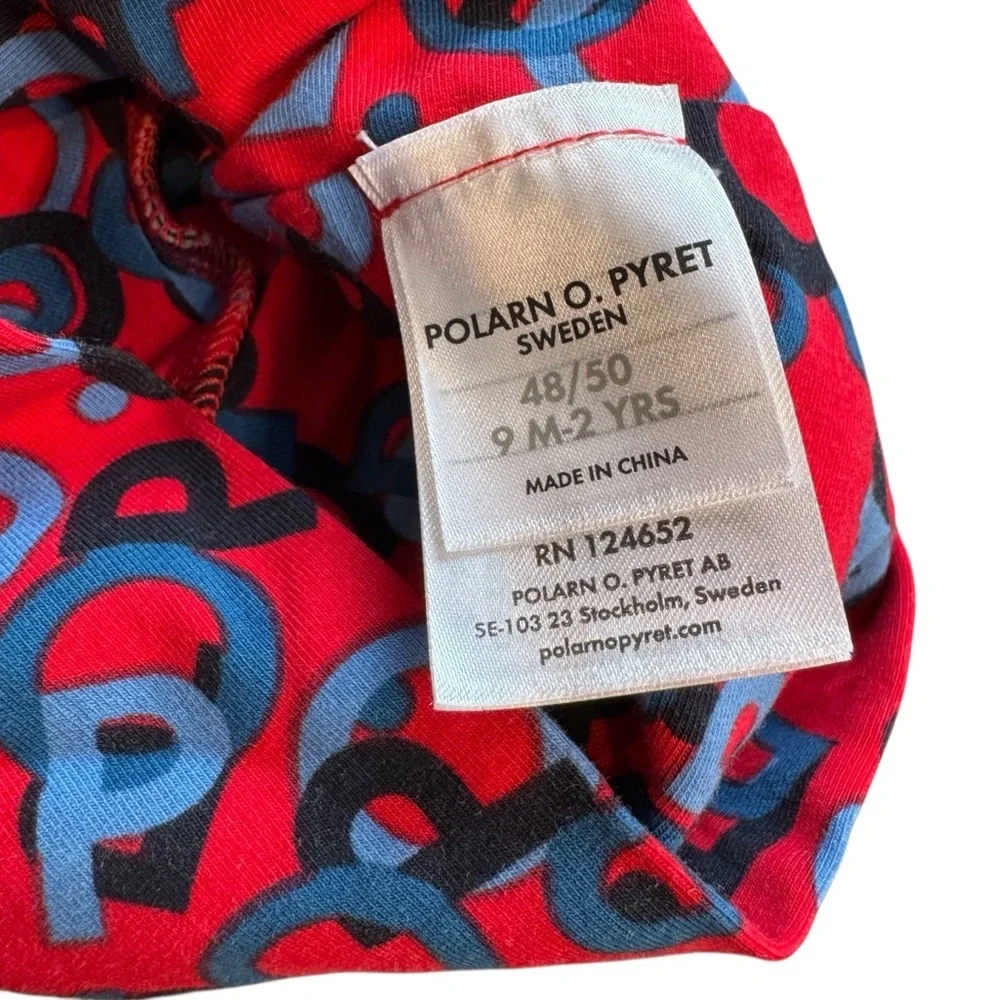 POLARN O. PYRET Sweden All Over Print Beanie Hat Kids 48-50 (US 9mo - 2 yrs)